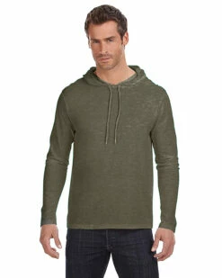 Anvil Adult Lightweight Long-Sleeve Hooded T-Shirt -Jiffyshirts Store 036876b8547286