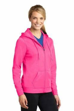 Ladies Sport-Wick Fleece Full-Zip Hooded Jacket -Jiffyshirts Store 041a44be1e5cf7