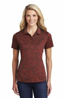 Ladies PosiCharge Electric Heather Polo -Jiffyshirts Store 065f6c4bec34e4
