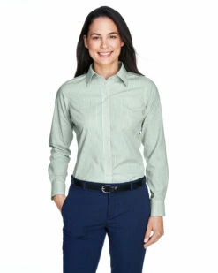 Ladies' Crown Woven Collection™ Banker Stripe -Jiffyshirts Store 06ad08b479fc0b