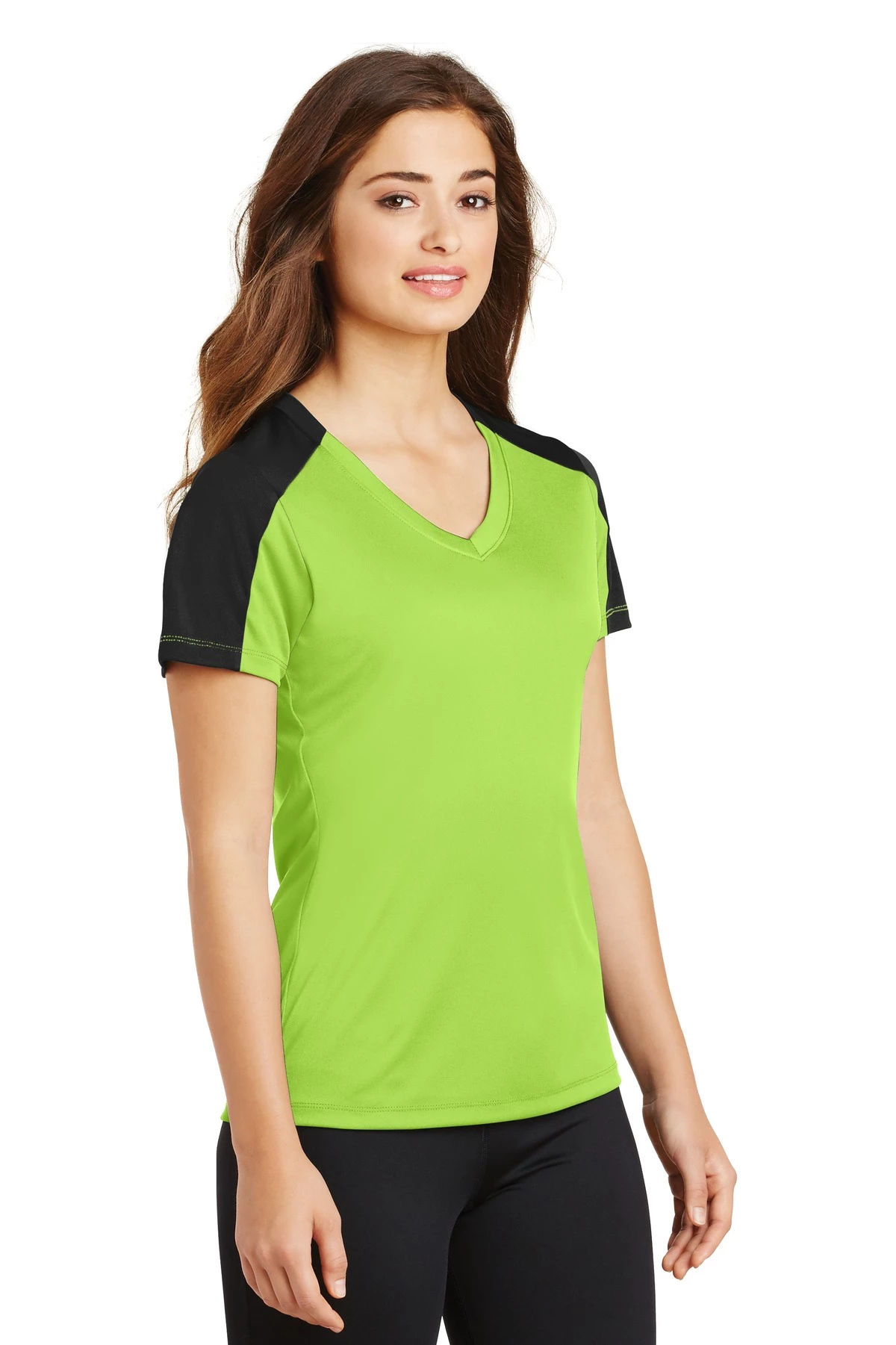 Ladies PosiCharge Competitor Sleeve-Blocked V-Neck Tee 5 Ladies PosiCharge Competitor Sleeve-Blocked V-Neck Tee - Image 3