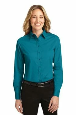 Ladies Long Sleeve Easy Care Shirt -Jiffyshirts Store 08f4e244e9b995