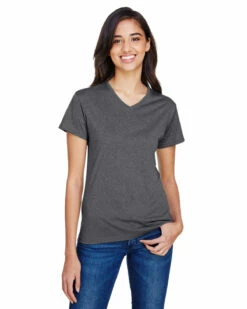 Ladies' Topflight Heather V-Neck T-Shirt -Jiffyshirts Store 0919ca7ee48896