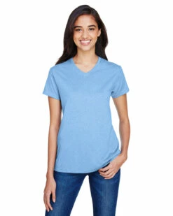 Ladies' Topflight Heather V-Neck T-Shirt -Jiffyshirts Store 0a4b5ef9834c6d