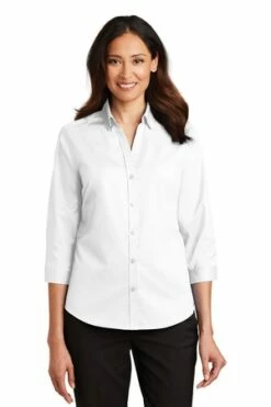 Ladies 3/4-Sleeve SuperPro Twill Shirt