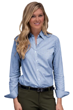 Women’s Easy-Care Gingham Check Shirt -Jiffyshirts Store 0c0083d0dd121d