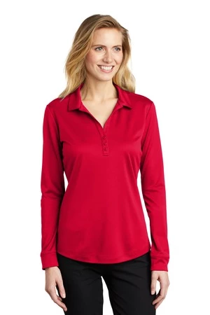 Ladies Silk Touch Performance Long Sleeve Polo 9 Ladies Silk Touch Performance Long Sleeve Polo - Image 7