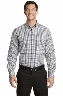 Long Sleeve Gingham Easy Care Shirt -Jiffyshirts Store 0e3c0bedb80c98