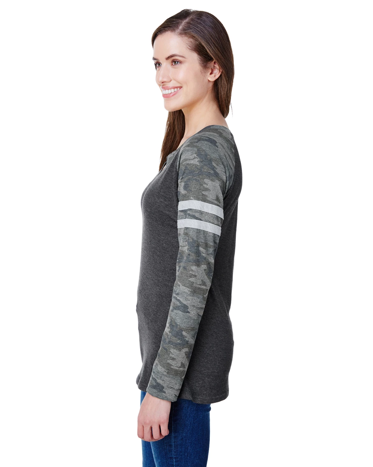 Ladies' Gameday Mash-Up Long Sleeve Fine Jersey T-Shirt 4 Ladies' Gameday Mash-Up Long Sleeve Fine Jersey T-Shirt - Image 2