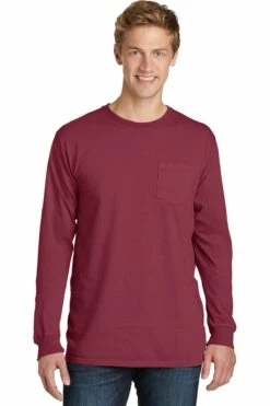 Unisex Beach Wash Garment-Dyed Long Sleeve Pocket Tee -Jiffyshirts Store 0f9f6ed48feace