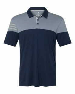 ADIDAS Men's 3-Stripes Heather Block Polo -Jiffyshirts Store 102cd519d1b9f4
