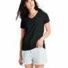 Hanes Women's Essential-T Short Sleeve V-neck -Jiffyshirts Store 105055 5780 Black 6