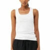 Women's Micro Ribbed Tank 1 Women's Micro Ribbed Tank -Jiffyshirts Store 1081 Solid White Blend 1