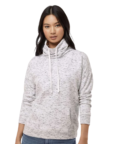 Ladies' Melange Fleece Cowl Neck Sweatshirt 3 Ladies' Melange Fleece Cowl Neck Sweatshirt