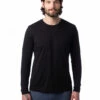 Unisex Cotton Jersey Long Sleeve Go-To Tee -Jiffyshirts Store 122355 1170C1 Black 6