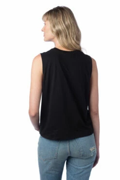 Women's Cotton Jersey Go-To Crop Muscle Tank -Jiffyshirts Store 122369 1174C1 Black 7