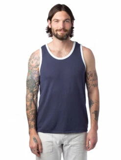 Unisex Vintage Jersey Keeper Tank -Jiffyshirts Store 122625 5053BP NavyWhite 6