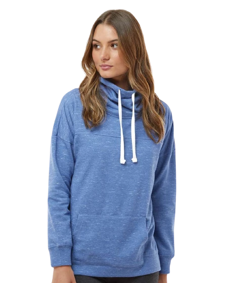 Ladies' Melange Fleece Cowl Neck Sweatshirt 8 Ladies' Melange Fleece Cowl Neck Sweatshirt - Image 6