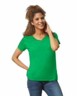 Gildan Ladies' Heavy Cotton™ 5.3 Oz. V-Neck T-Shirt -Jiffyshirts Store 143033 5V00L 2252C 167 G2023 SD F 11884