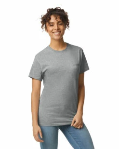 Gildan Adult Unisex Ultra Cotton® 6 Oz. Pocket T-Shirt -Jiffyshirts Store 143654 2300 CG7C 095 G2023 SD F 09503