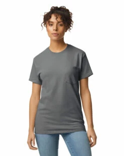 Gildan Adult Unisex Ultra Cotton® 6 Oz. Pocket T-Shirt -Jiffyshirts Store 143678 2300 CG10C 042 G2023 SD F 09502