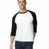 Gildan Adult Unisex Heavy Cotton™ 5.3 Oz. 3/4-Raglan Sleeve T-Shirt -Jiffyshirts Store 144473 5700 000C 426C FB030 G2023 SD F 05153