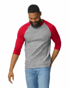 Gildan Adult Unisex Heavy Cotton™ 5.3 Oz. 3/4-Raglan Sleeve T-Shirt 24 Gildan Adult Unisex Heavy Cotton™ 5.3 Oz. 3/4-Raglan Sleeve T-Shirt -Jiffyshirts Store 144493 5700 CG7C 199C FC095 G2023 SD F 05243