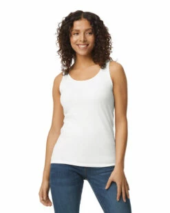 Gildan Ladies' Softstyle® 4.5 Oz. Fitted Tank -Jiffyshirts Store 145664 64200L 000C 030 G2023 SD F 03175