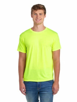 Jerzees Adult Unisex 5.3 Oz. DRI-POWER® SPORT T-Shirt -Jiffyshirts Store 1680065996 21MR SafetyGreen front
