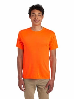 Jerzees Adult Unisex 5.3 Oz. DRI-POWER® SPORT T-Shirt -Jiffyshirts Store 1680065996 21MR SafetyOrange front 101226