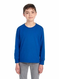 Jerzees Youth Unisex 5.6 Oz. DRI-POWER® ACTIVE Long-Sleeve T-Shirt -Jiffyshirts Store 1680065996 29BLR Royal FRONT 0725 1200x1600