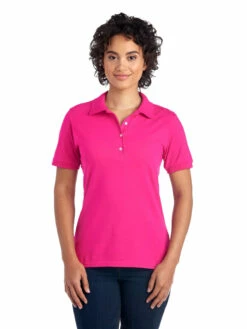 Jerzees Ladies' 5.6 Oz. SpotShield™ Jersey Polo 24 Jerzees Ladies' 5.6 Oz. SpotShield™ Jersey Polo -Jiffyshirts Store 1680065996 437WR CyberPink front