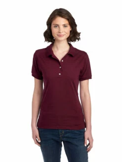 Jerzees Ladies' 5.6 Oz. SpotShield™ Jersey Polo 26 Jerzees Ladies' 5.6 Oz. SpotShield™ Jersey Polo -Jiffyshirts Store 1680065996 437WR Maroon front