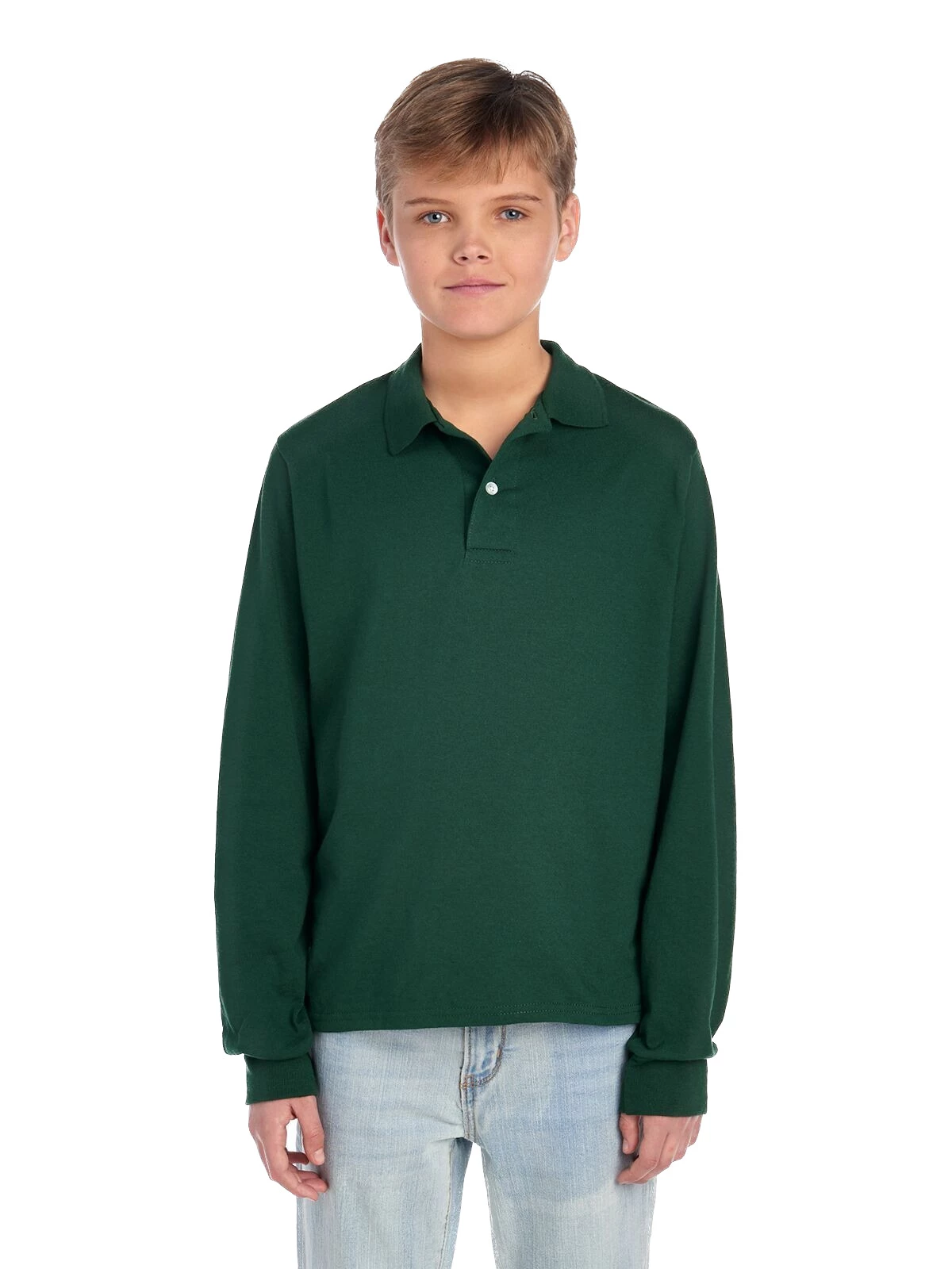 Jerzees Youth Unisex 5.6 Oz. SpotShield™ Long-Sleeve Jersey Polo 8 Jerzees Youth Unisex 5.6 Oz. SpotShield™ Long-Sleeve Jersey Polo - Image 6