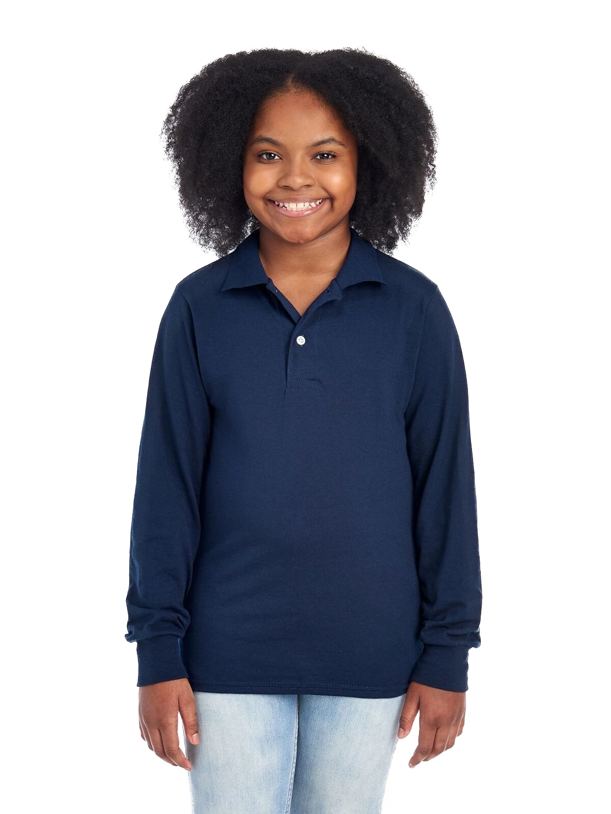 Jerzees Youth Unisex 5.6 Oz. SpotShield™ Long-Sleeve Jersey Polo 10 Jerzees Youth Unisex 5.6 Oz. SpotShield™ Long-Sleeve Jersey Polo - Image 8