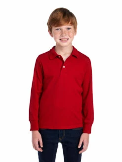 Jerzees Youth Unisex 5.6 Oz. SpotShield™ Long-Sleeve Jersey Polo 14 Jerzees Youth Unisex 5.6 Oz. SpotShield™ Long-Sleeve Jersey Polo -Jiffyshirts Store 1680065996 437YLR True Red FRONT 0903 1200x1600