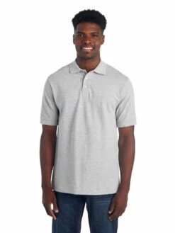 Jerzees Adult Unisex 6.5 Oz. Premium 100% Ringspun Cotton Piqué Polo -Jiffyshirts Store 1680065996 443MR AthleticHeather front