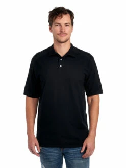 Jerzees Adult Unisex 6.5 Oz. Premium 100% Ringspun Cotton Piqué Polo -Jiffyshirts Store 1680065996 443MR Black front