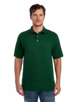 Jerzees Adult Unisex 6.5 Oz. Premium 100% Ringspun Cotton Piqué Polo -Jiffyshirts Store 1680065996 443MR ForestGreen front