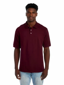 Jerzees Adult Unisex 6.5 Oz. Premium 100% Ringspun Cotton Piqué Polo -Jiffyshirts Store 1680065996 443MR Maroon front