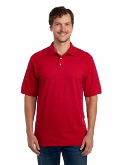 Jerzees Adult Unisex 6.5 Oz. Premium 100% Ringspun Cotton Piqué Polo -Jiffyshirts Store 1680065996 443MR TrueRed front