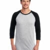 Jerzees Adult Unisex 4.5 Oz. TRI-BLEND Baseball Raglan 2 Jerzees Adult Unisex 4.5 Oz. TRI-BLEND Baseball Raglan -Jiffyshirts Store 1680065996 601RR Oxford BlackHeather front 104659 1200x1600