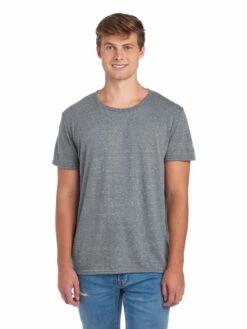 Jerzees Adult Unisex 5.2 Oz., Snow Heather T-Shirt -Jiffyshirts Store 1680065996 88MR CharcoalSnowHeather front