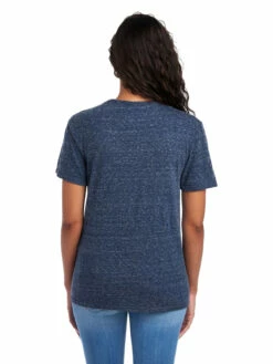 Jerzees Adult Unisex 5.2 Oz., Snow Heather T-Shirt -Jiffyshirts Store 1680065996 88MR NavySnowHeather back