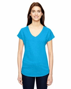 Anvil Ladies' Triblend V-Neck T-Shirt -Jiffyshirts Store 16a919338da481
