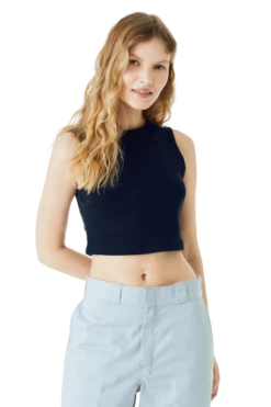 Ladies' Micro Rib Muscle Crop Tank