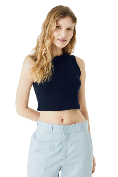 Ladies' Micro Rib Muscle Crop Tank 3 Ladies' Micro Rib Muscle Crop Tank