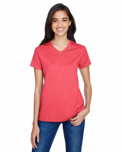 Ladies' Topflight Heather V-Neck T-Shirt -Jiffyshirts Store 19d2938e1a79f9