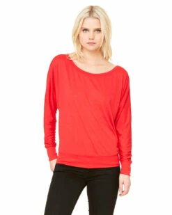 Ladies' Flowy Long-Sleeve Off Shoulder T-Shirt -Jiffyshirts Store 1ca73426c7273f