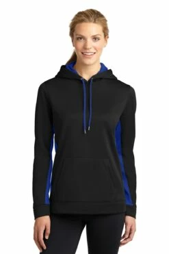 Ladies Sport-Wick Fleece Colorblock Hooded Pullover -Jiffyshirts Store 1d421d42d4d25d